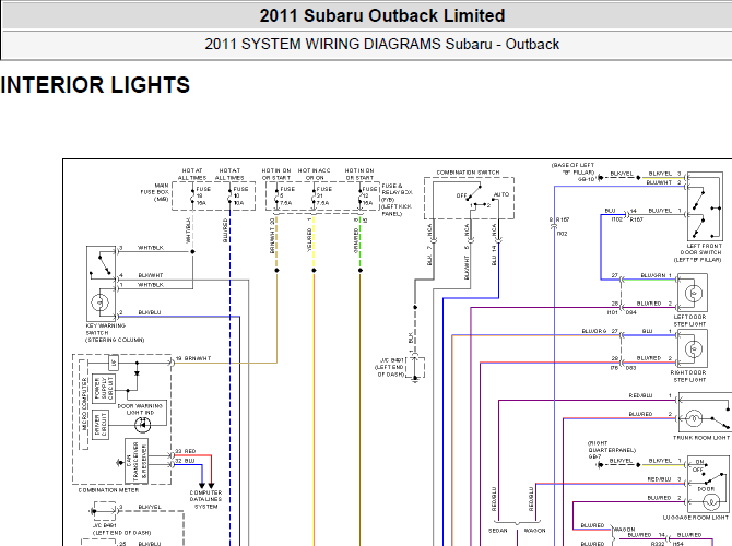 11年斯巴鲁傲虎 灯光电路