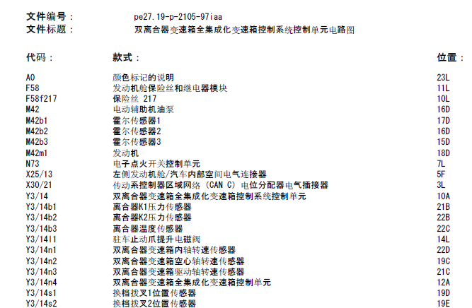 GLA200变速箱电路图