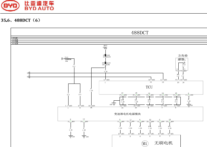 14年比亚迪S6 变速箱电路