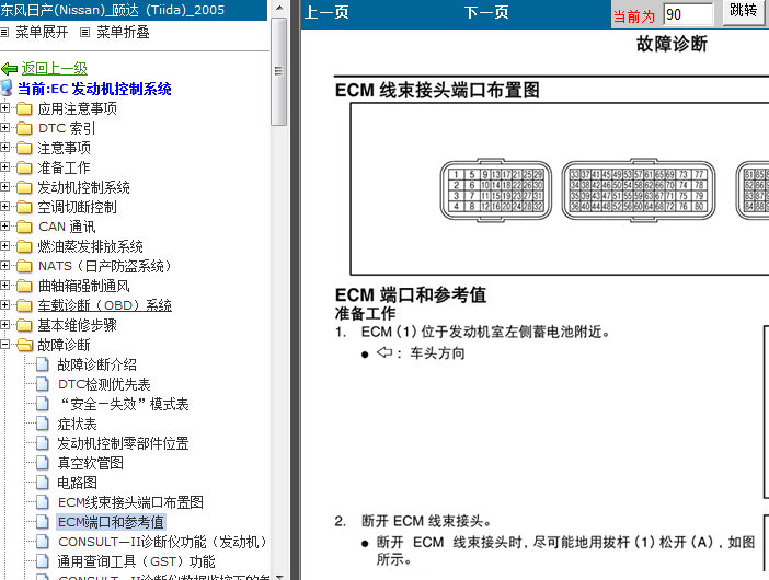 05年日产颐达 发动机端子资料