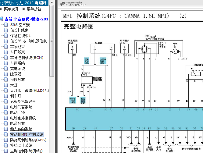 12年现代伊兰特 1.6发动机电路