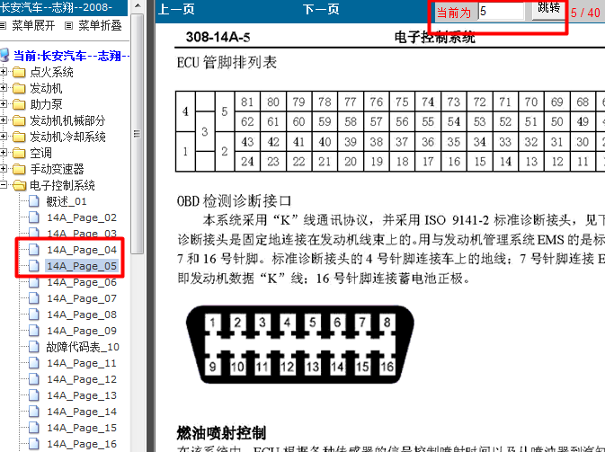 08年长安志翔 发动机端子资料