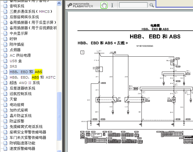 10年帕杰罗 ABS电路
