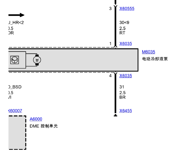 08年宝马730Li N52发动机冷却系统电路