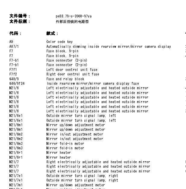 05年唯雅诺后视镜电路