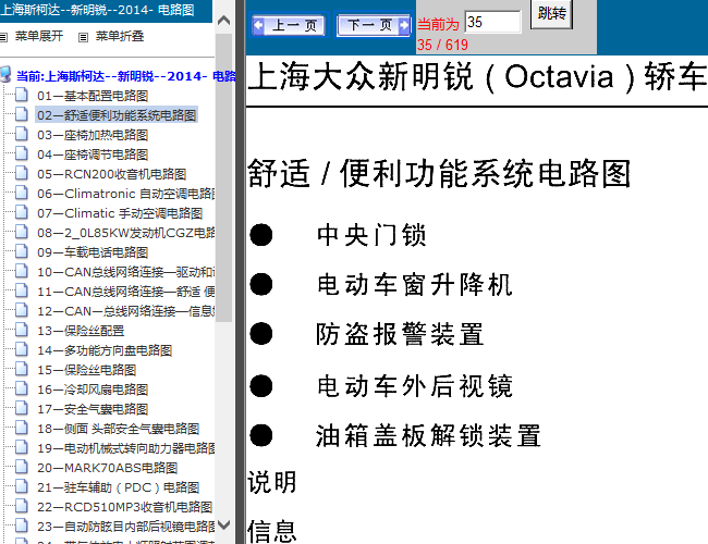 14年斯柯达明锐 便捷系统电路