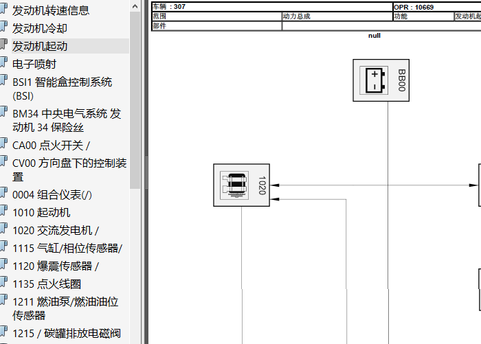 06年标致307 发动机电路图