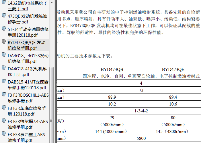 比亚迪F3 维修资料