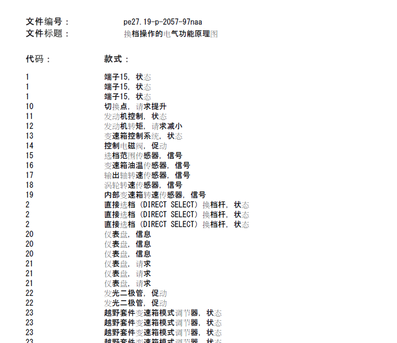 13年奔驰ML350换档模块原理图