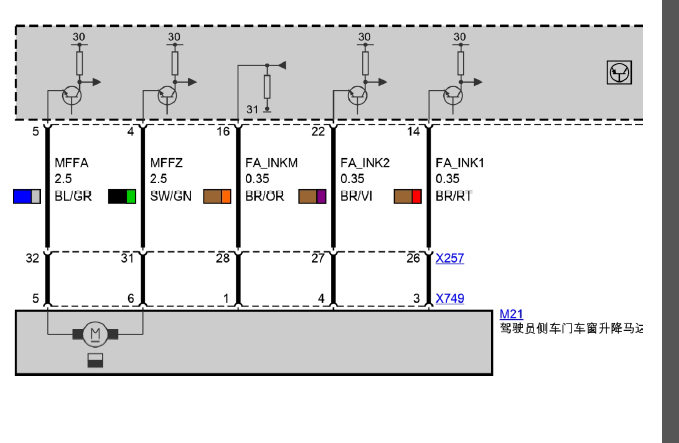 13年Z4车窗电路图