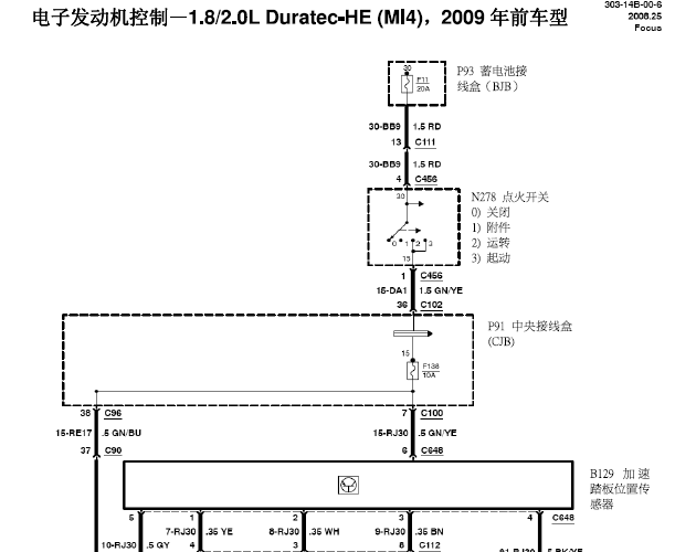 08年福特福克斯 发动机电路