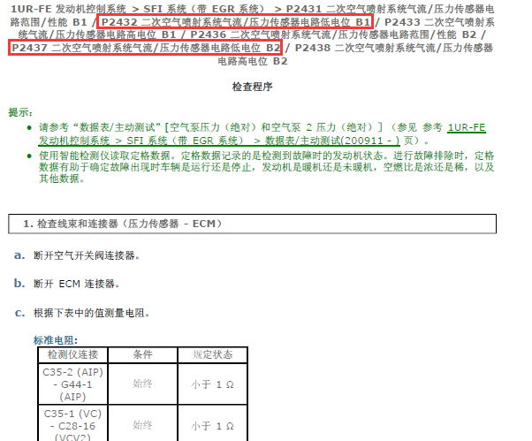 11年雷克萨斯GX460 相关故障码资料