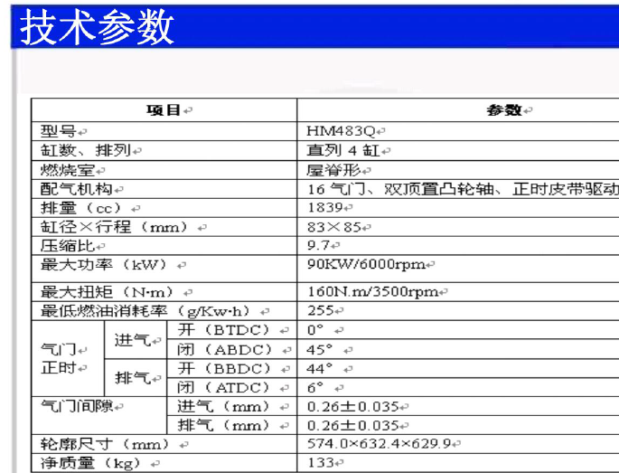 普力马483Q技术参数 