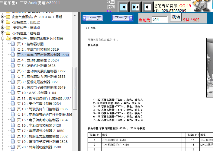 11年奥迪A8 J519针脚资料