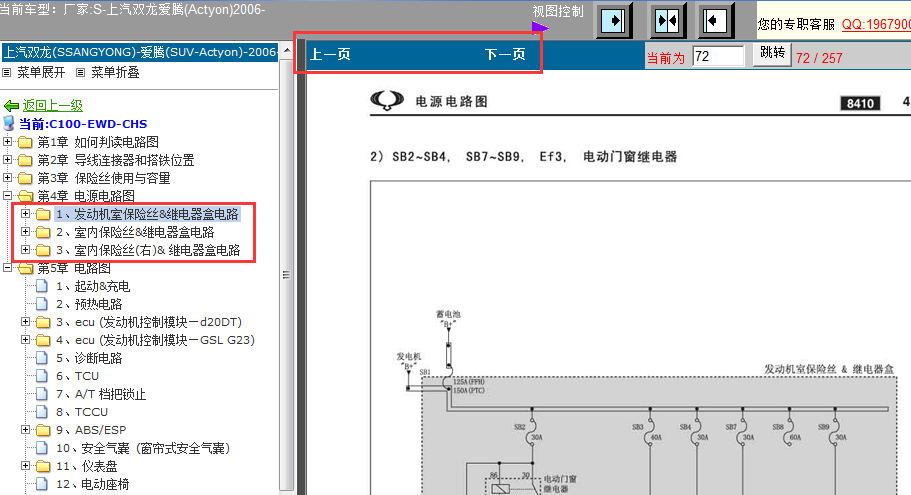 06年双龙爱腾保险盒线路图