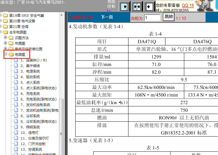 08年哈飞赛马 电路资料