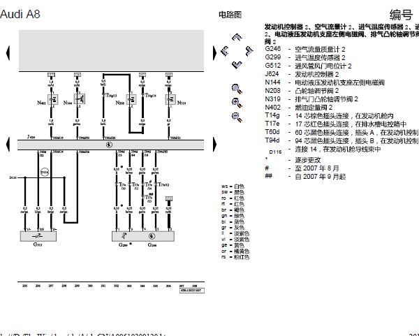 10年奥迪S8空气流量计电路