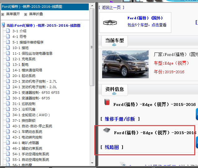 16年福特锐界全车电路