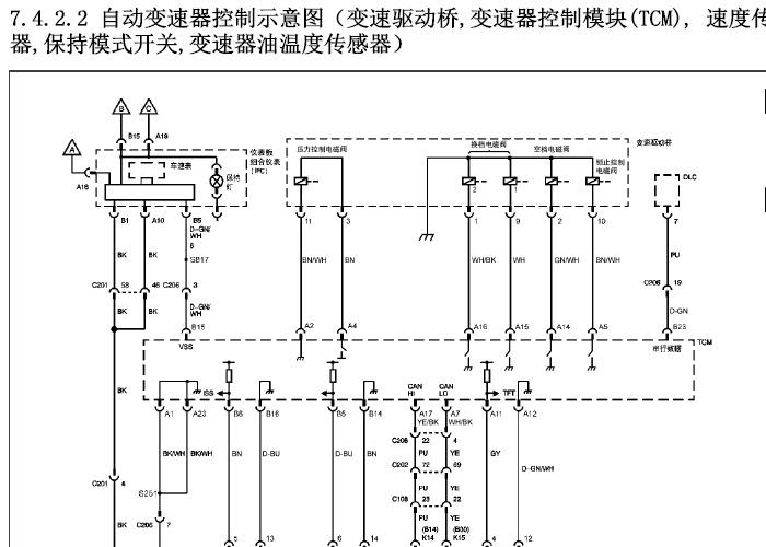 07年别克凯越 自动变速箱电路