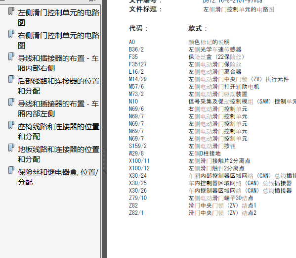 11年奔驰唯雅诺滑门电路