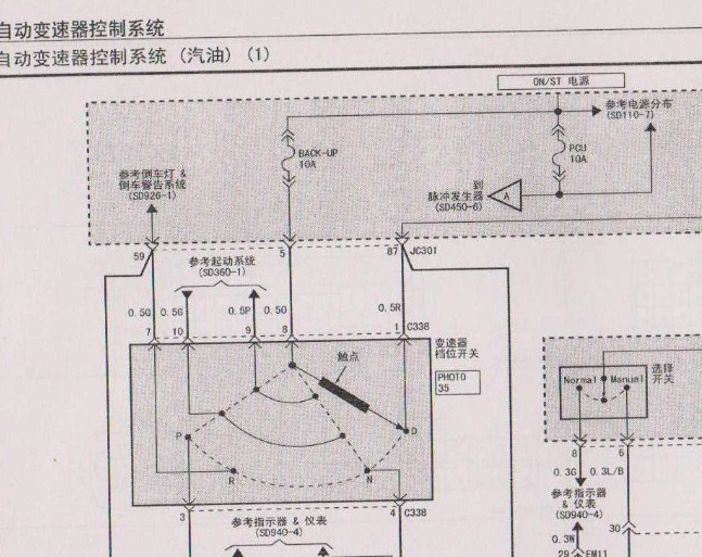 起亚佳乐变速箱电路图
