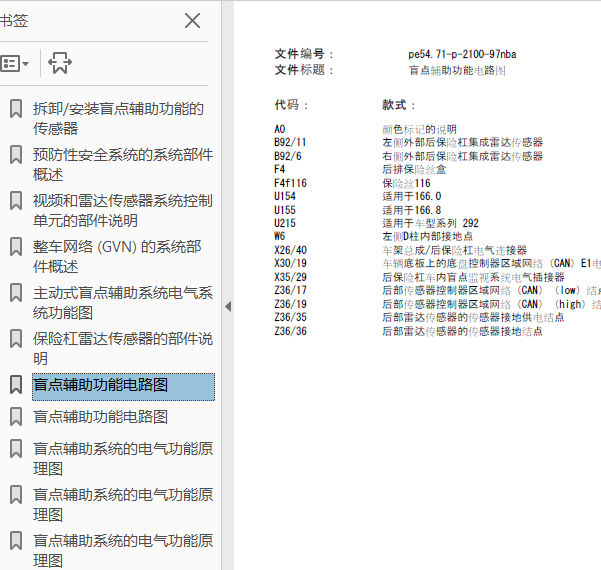 16年奔驰GLE450盲点电路图