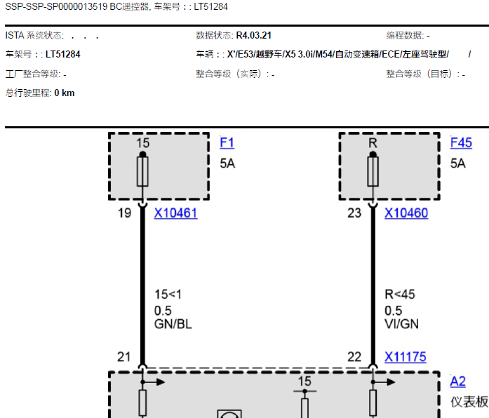宝马X5仪表线路图