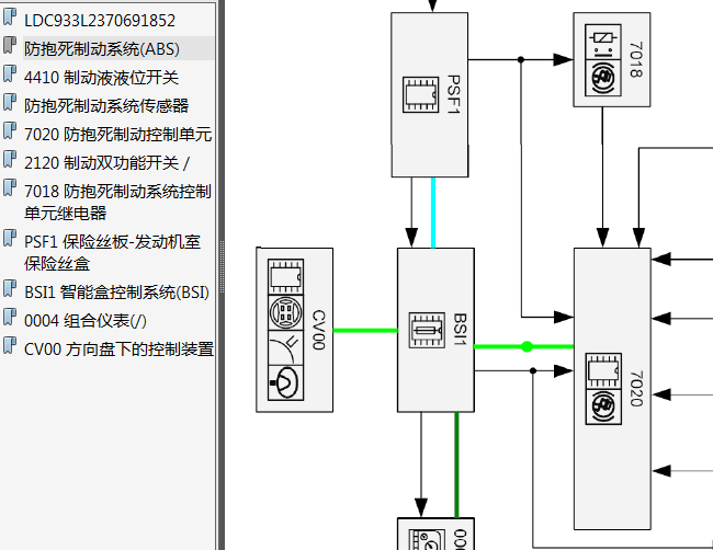 标致307 ABS电路图