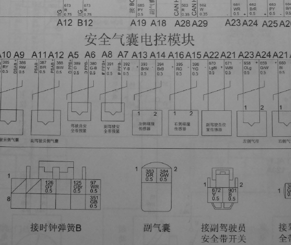12年长城C50气囊电路