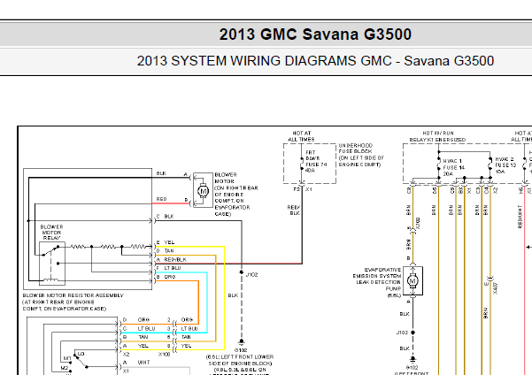 13年SAVANA G3500全车线路图