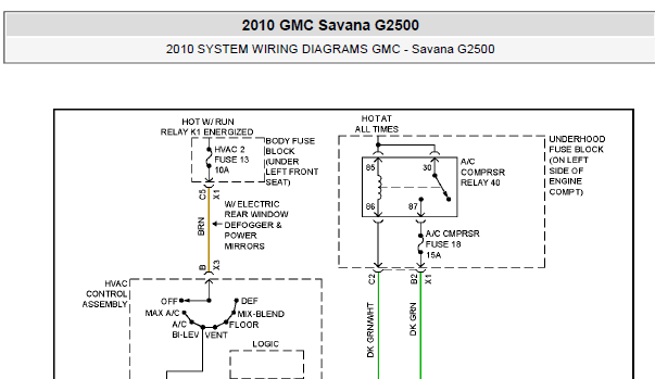 10年SAVANA2500全车线路图