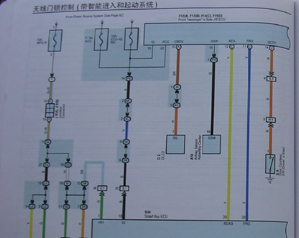 04年丰田皇冠智能钥匙电路