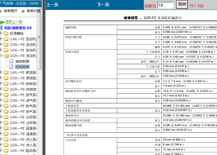 09年丰田汉兰达 2GR发动机扭矩规格