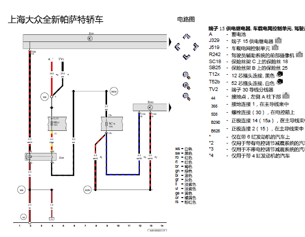 16年大众帕萨特 驻车辅助系统电路图