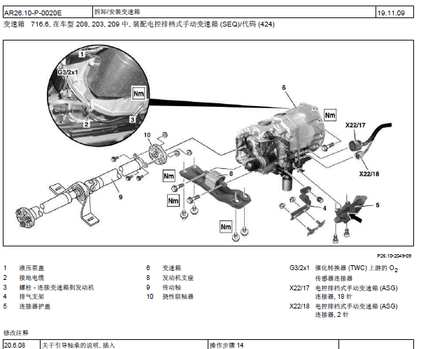 05年奔驰GLK350 变速箱维修资料