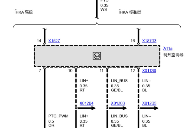 06年宝马530LI空调线路