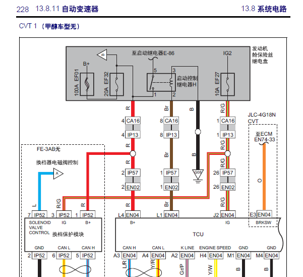 15年吉利EC7自动变速箱电路图