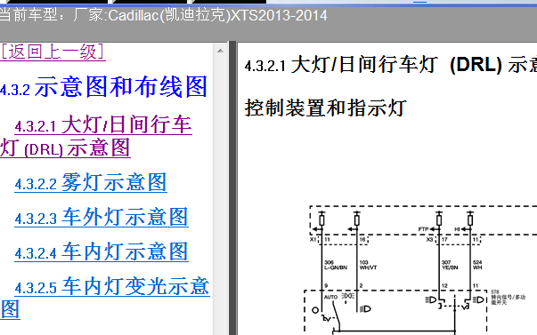 14年凯迪拉克XTS前大灯线路图