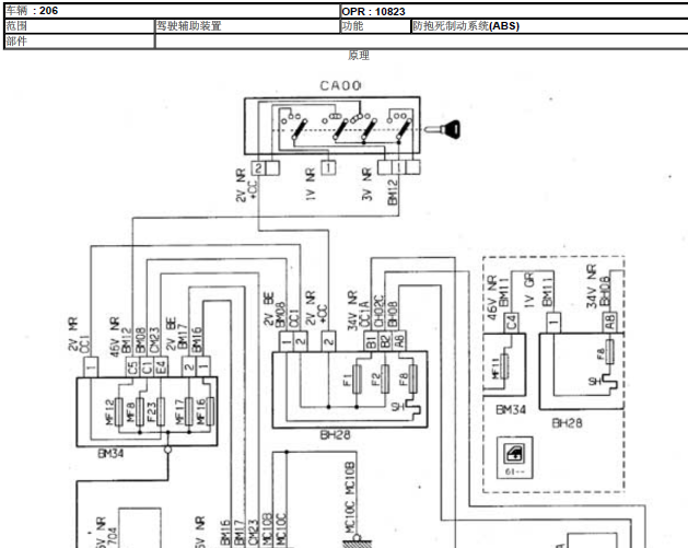 标致206 ABS电路图