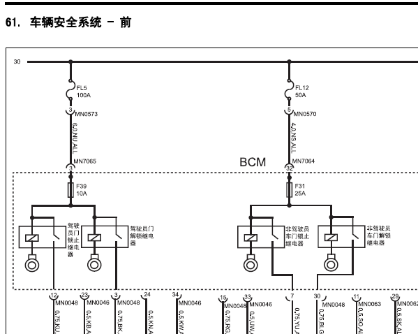 荣威750防盗模块控制电路图