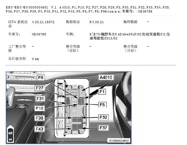 13年宝马X5 保险丝位置