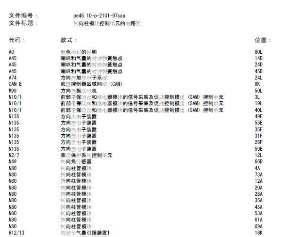 07年奔驰S300 转向系统电路图