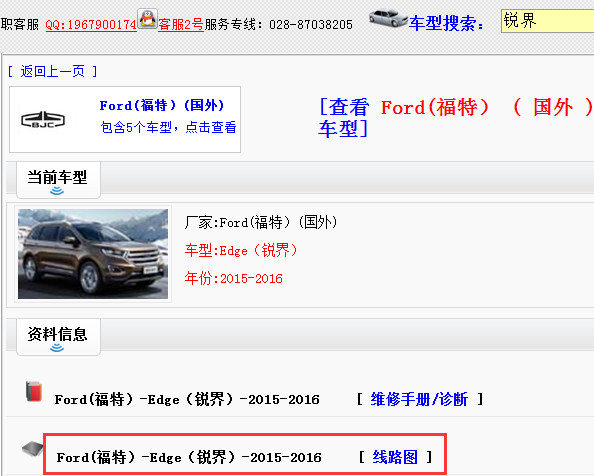 15-16年福特锐界全车电路图