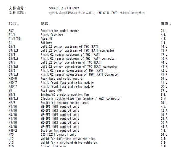 02年奔驰S320 发动机电路图