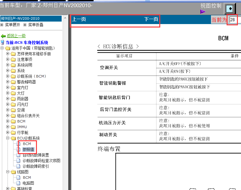 10年日产NV200  BCM针脚图