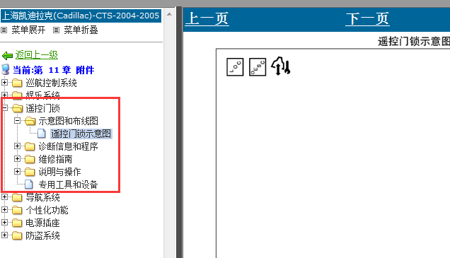 05年凯迪拉克CTS遥控门锁线路图及维修资料