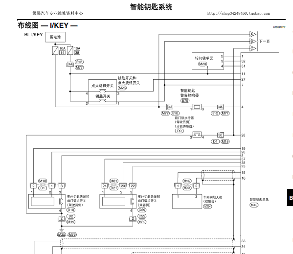 09年日产轩逸智能钥匙电路图