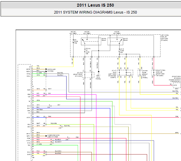 11年IS250全车线路图