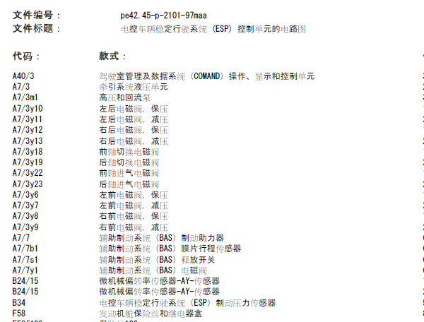 06年GL450车身稳定系统电路图