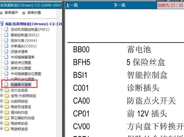电器零件清单